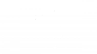 Siyah çizgi elektrik prizi simgesi beyaz arkaplanda izole edildi. Bağlantı kavramı ve elektriğin kesilmesi. 4K Video hareketli grafik canlandırması