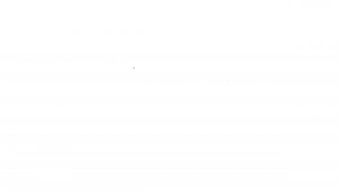 Siyah çizgi elektrikli matkap simgesi beyaz arkaplanda izole edildi. Tamir aleti. 4K Video hareketli grafik canlandırması