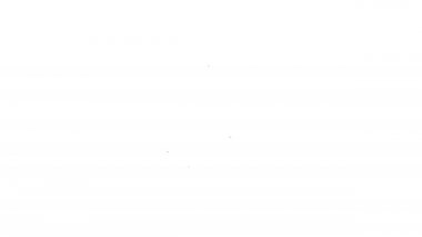 Siyah çizgi kürek simgesi beyaz arkaplanda izole edildi. Bahçe aletleri. Bahçecilik, tarım, çiftçilik aleti. 4K Video hareketli grafik canlandırması