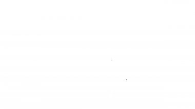 Siyah çizgi elektrik çıkış simgesi beyaz arkaplanda izole edildi. Elektrik prizi. Rosette sembolü. 4K Video hareketli grafik canlandırması