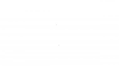 Siyah çizgi dişli simgesi beyaz arkaplanda izole edildi. Çarklı teçhizat ayarları. İşçi sembolü. 4K Video hareketli grafik canlandırması