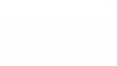 Siyah çizgi itme simgesi beyaz arkaplanda izole edildi. Raptiye işareti. 4K Video hareketli grafik canlandırması