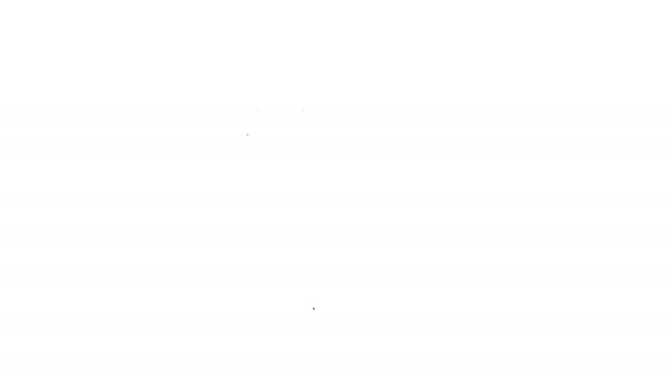 Schwarze Linie Elektrostecker-Symbol isoliert auf weißem Hintergrund. Konzept der Verbindung und Abschaltung der Elektrizität. 4K Video Motion Grafik Animation — Stockvideo