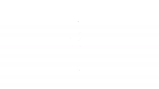 黒い線白い背景に孤立したアイコンの中の葉の位置のピン。4Kビデオモーショングラフィックアニメーション — ストック動画