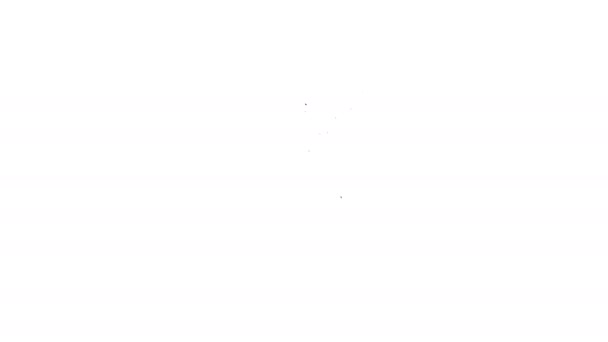 Línea negra Cabeza humana con hoja dentro del icono aislada sobre fondo blanco. Animación gráfica de vídeo 4K — Vídeos de Stock