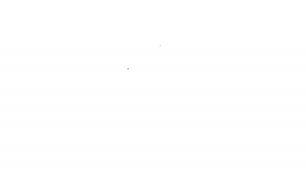 Schwarze Linie Mülleimer Symbol isoliert auf weißem Hintergrund. Mülleimer-Schild. Papierkorb-Symbol. Büromüll-Ikone. 4K Video Motion Grafik Animation — Stockvideo