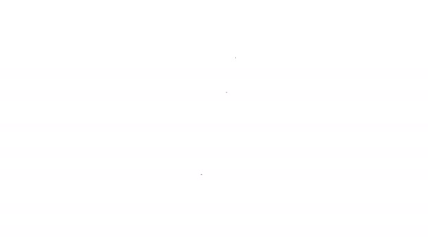 Zwarte lijn Batterij pictogram geïsoleerd op witte achtergrond. Bliksemschicht symbool. 4K Video motion grafische animatie — Stockvideo