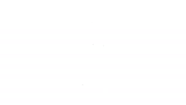 Черная линия Деревянный топор значок изолирован на белом фоне. Топор лесоруба. Видеографическая анимация 4K — стоковое видео