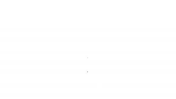 Línea negra Icono de hoja de sierra circular aislado sobre fondo blanco. Rueda de sierra. Animación gráfica de vídeo 4K — Vídeo de stock