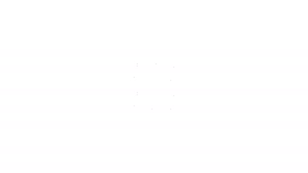Linha preta Ícone de tijolos isolado no fundo branco. Animação gráfica em movimento de vídeo 4K — Vídeo de Stock