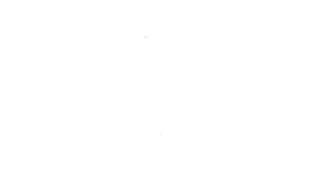 Черная линия Trowel значок изолирован на белом фоне. Видеографическая анимация 4K — стоковое видео
