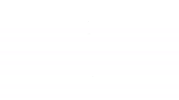 Черная линия Trowel значок изолирован на белом фоне. Видеографическая анимация 4K — стоковое видео