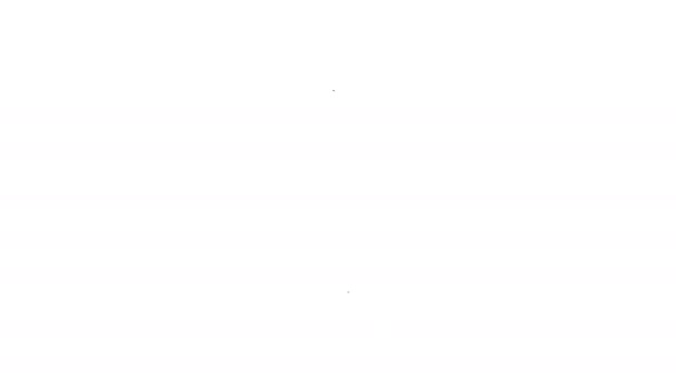 Icono de paleta de línea negra aislado sobre fondo blanco. Animación gráfica de vídeo 4K — Vídeo de stock