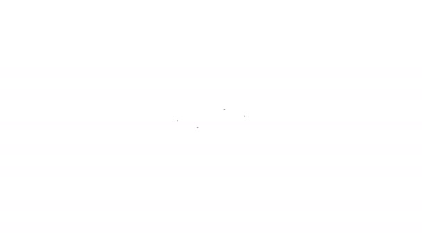 Línea negra Icono de tuerca de metal hexagonal aislado sobre fondo blanco. Animación gráfica de vídeo 4K — Vídeo de stock