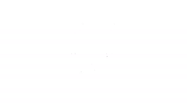 Černá čára Silniční bariéra ikona izolované na bílém pozadí. Symbol vyhrazeného prostoru, který je ve výstavbě. Oprava funguje. Grafická animace pohybu videa 4K — Stock video