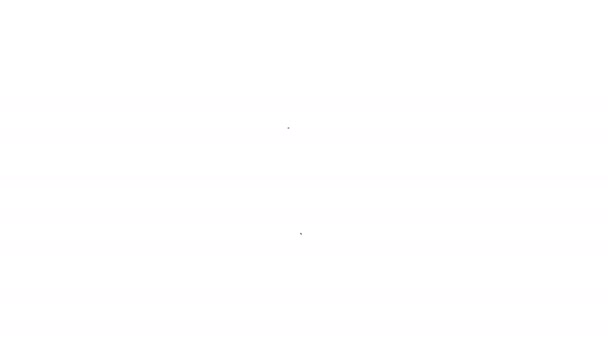 Icono de engranaje de línea negra aislado sobre fondo blanco. Señal de configuración del engranaje Cogwheel. Un símbolo de engranaje. Animación gráfica de vídeo 4K — Vídeo de stock