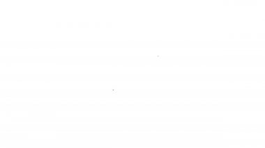 Siyah çizgi konuşma balonu ve beyaz arkaplanda izole fikir ikonu kavramına sahip ampul. Enerji ve fikir sembolü. 4K Video hareketli grafik canlandırması