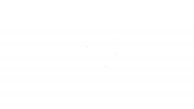 Siyah çizgi kırmızı göz efekti simgesi beyaz arkaplanda izole edildi. Göz kızarıklığı. Göz iltihabı. 4K Video hareketli grafik canlandırması