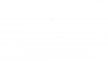 Siyah çizgi insan kafası ve beyaz arka planda izole edilmiş ikon içerisindeki dişliler. Yapay zeka. Düşünen beyin. Beynin sembol çalışması. 4K Video hareketli grafik canlandırması