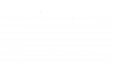 Beyaz arkaplanda siyah çizgi boyalı fırça ikonu izole edildi. 4K Video hareketli grafik canlandırması