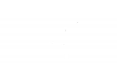 Siyah çizgi dizüstü bilgisayar ve imleç simgesi beyaz arkaplanda izole edildi. Boş ekran işaretli bilgisayar defteri. 4K Video hareketli grafik canlandırması