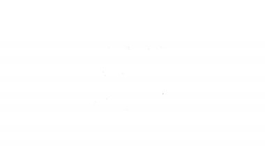 Konuşma baloncuğu simgesinden yapılan siyah çizgi dünya haritası beyaz arkaplanda izole edildi. Dünya 'daki küresel iletişim şeması. 4K Video hareketli grafik canlandırması