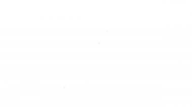 Beyaz arkaplanda silgi simgesine sahip siyah çizgi kalem. Çizim ve eğitim araçları. Okul sembolü. 4K Video hareketli grafik canlandırması