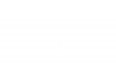 Siyah çizgi ses kriko simgesi beyaz arkaplanda izole edildi. Bağlantı ses ekipmanları için ses kablosu. Fiş kablosu. Müzik aleti. 4K Video hareketli grafik canlandırması