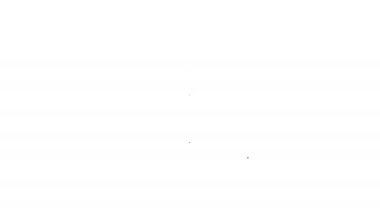 Siyah çizgi elektrik düğmesi simgesi beyaz arkaplanda izole edildi. Açık ve kapalı simgesi. Loş ışık düğmesi işareti. Enerji tasarrufu kavramı. 4K Video hareketli grafik canlandırması