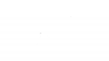 Siyah çizgi elektrikli ölçüm aletleri simgesi beyaz arkaplanda izole edildi. Analog cihazları. Elektrikli aletler. 4K Video hareketli grafik canlandırması