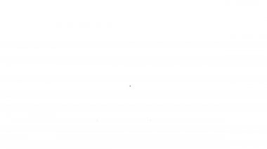 Elektrik koruma bileşeni simgesinin siyah çizgi fünyesi beyaz arkaplanda izole edildi. Eriyen koruyucu fitil. 4K Video hareketli grafik canlandırması