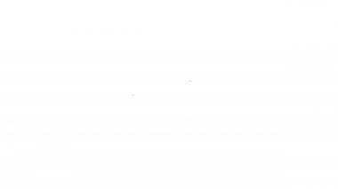 Siyah çizgi rota simgesi beyaz arkaplanda izole edildi. Harita işaretçisi işareti. Yol ya da yol kavramı. GPS navigatörü. 4K Video hareketli grafik canlandırması