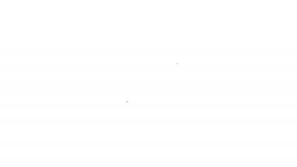 Zwarte lijn Spraakbel en gloeilamp met concept van het idee pictogram geïsoleerd op witte achtergrond. Energie en ideeënsymbool. 4K Video motion grafische animatie — Stockvideo