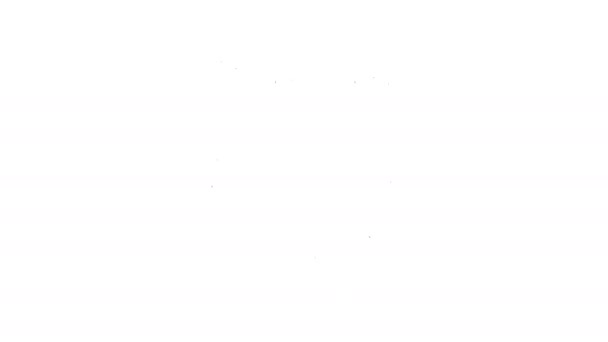 Beyaz zemin üzerinde Bezier eğrisi simgesi olan siyah çizgi daire pankartı. Kalem aracı simgesi. 4K Video hareketli grafik canlandırması — Stok video