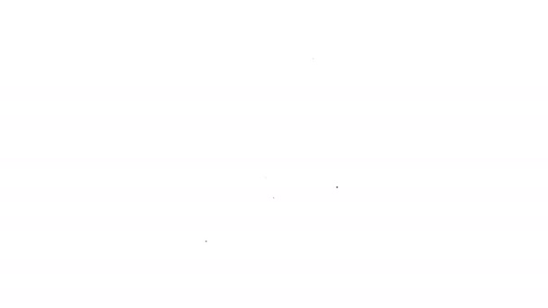 Ligne noire Image icône de paysage isolé sur fond blanc. Animation graphique de mouvement vidéo 4K — Video