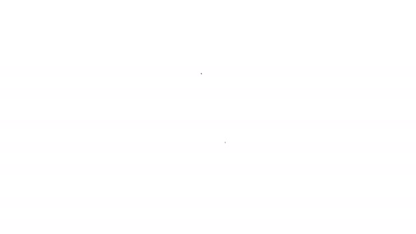Schwarze Linie Menschenkopf mit Zahnrad im Inneren Symbol isoliert auf weißem Hintergrund. Künstliche Intelligenz. Denkendes Gehirn. Symbolarbeit des Gehirns. 4K Video Motion Grafik Animation — Stockvideo