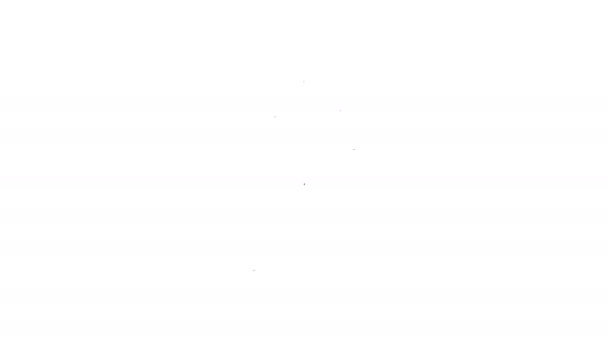 Línea negra Pintura spray puede icono aislado sobre fondo blanco. Animación gráfica de vídeo 4K — Vídeo de stock