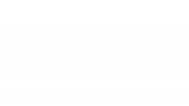 Línea negra Icono de texto aislado sobre fondo blanco. Animación gráfica de vídeo 4K — Vídeos de Stock