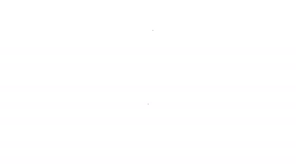 Czarna linia Fontanna pióro nib ikona izolowane na białym tle. Znak narzędzia długopisu. 4K Animacja graficzna ruchu wideo — Wideo stockowe