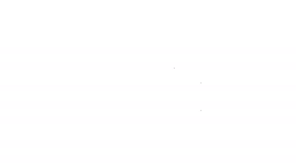Ikona Vrstvy černé čáry izolovaná na bílém pozadí. Grafická animace pohybu videa 4K — Stock video