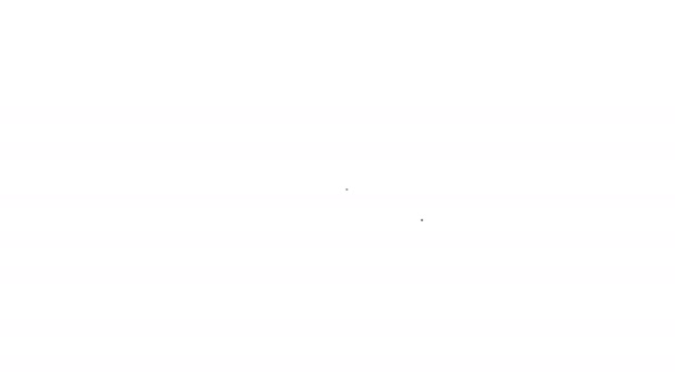 Czarna linia Tarcza z ikoną poczty i poczty elektronicznej izolowana na białym tle. Podpis strażnika. Bezpieczeństwo, ochrona, koncepcja prywatności. 4K Animacja graficzna ruchu wideo — Wideo stockowe