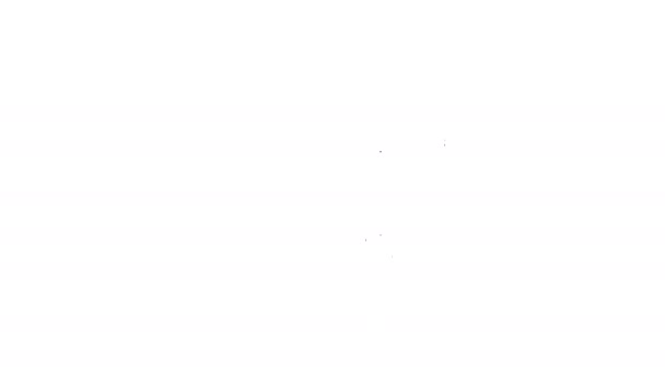 Línea negra Monitor de ordenador e icono del teléfono móvil aislados sobre fondo blanco. Ganancias en Internet, marketing. Animación gráfica de vídeo 4K — Vídeo de stock