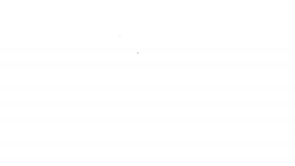Línea negra Icono de teléfono aislado sobre fondo blanco. Teléfono fijo. Animación gráfica de vídeo 4K — Vídeo de stock