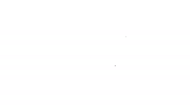 Черная линия иконка шаблона сайта изолированы на белом фоне. Протокол интернет-связи. Видеографическая анимация 4K — стоковое видео