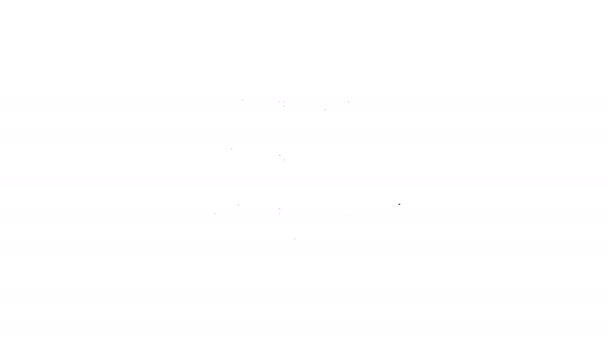 Globo terrestre de línea negra con icono de correo electrónico y correo electrónico aislado sobre fondo blanco. Envolvente símbolo e-mail. Señal de correo electrónico. Animación gráfica de vídeo 4K — Vídeo de stock