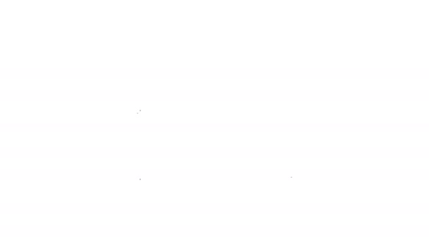 Μαύρο εικονίδιο φακέλων γραμμής απομονωμένο σε λευκό φόντο. Email σύμβολο γράμμα μήνυμα. 4K Γραφική κίνηση κίνησης βίντεο — Αρχείο Βίντεο