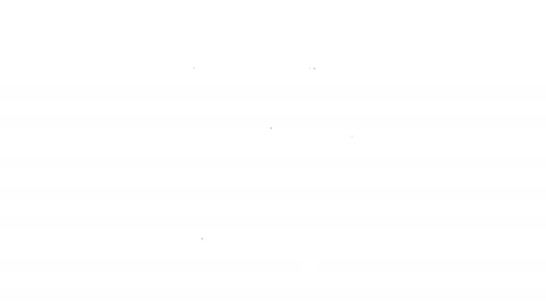 Піктограма чорної лінії Конверт ізольовано на білому тлі. Символ листа електронної пошти. 4K Відео рух графічна анімація — стокове відео