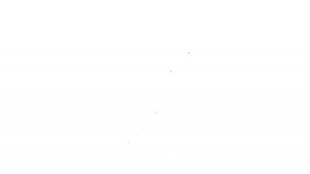 Черная линия Новые уведомления чата на значке монитора изолированы на белом фоне. Смартфон болтает смс с пузырями речи. Видеографическая анимация 4K — стоковое видео