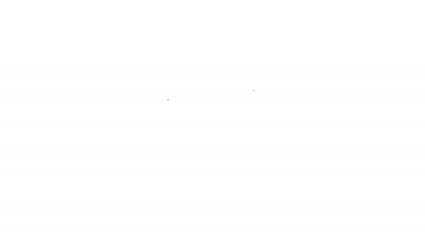Черная линия Телефон с иконкой разговора пузырь чата изолированы на белом фоне. Служба поддержки, горячая линия, колл-центр, faq. Видеографическая анимация 4K — стоковое видео