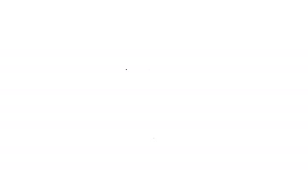Zwarte lijn Locatie en e-mail en e-mail pictogram geïsoleerd op witte achtergrond. Envelop symbool e-mail. E-mailbericht teken. 4K Video motion grafische animatie — Stockvideo